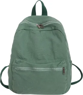 GAXOS Mini Backpack Purse for Women Canvas Cute Small Backpack Purse for Girls Aesthetic Vintage Travel Backpack Green