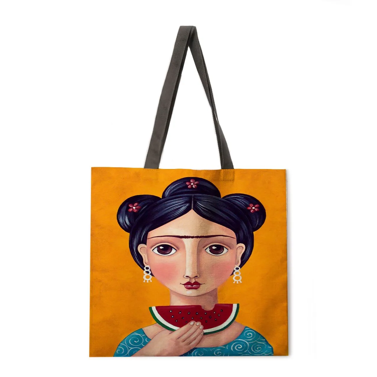 Ladies casual bags printed bags folk girls outdoor shoulder bags ladies handbags foldable shopping bags