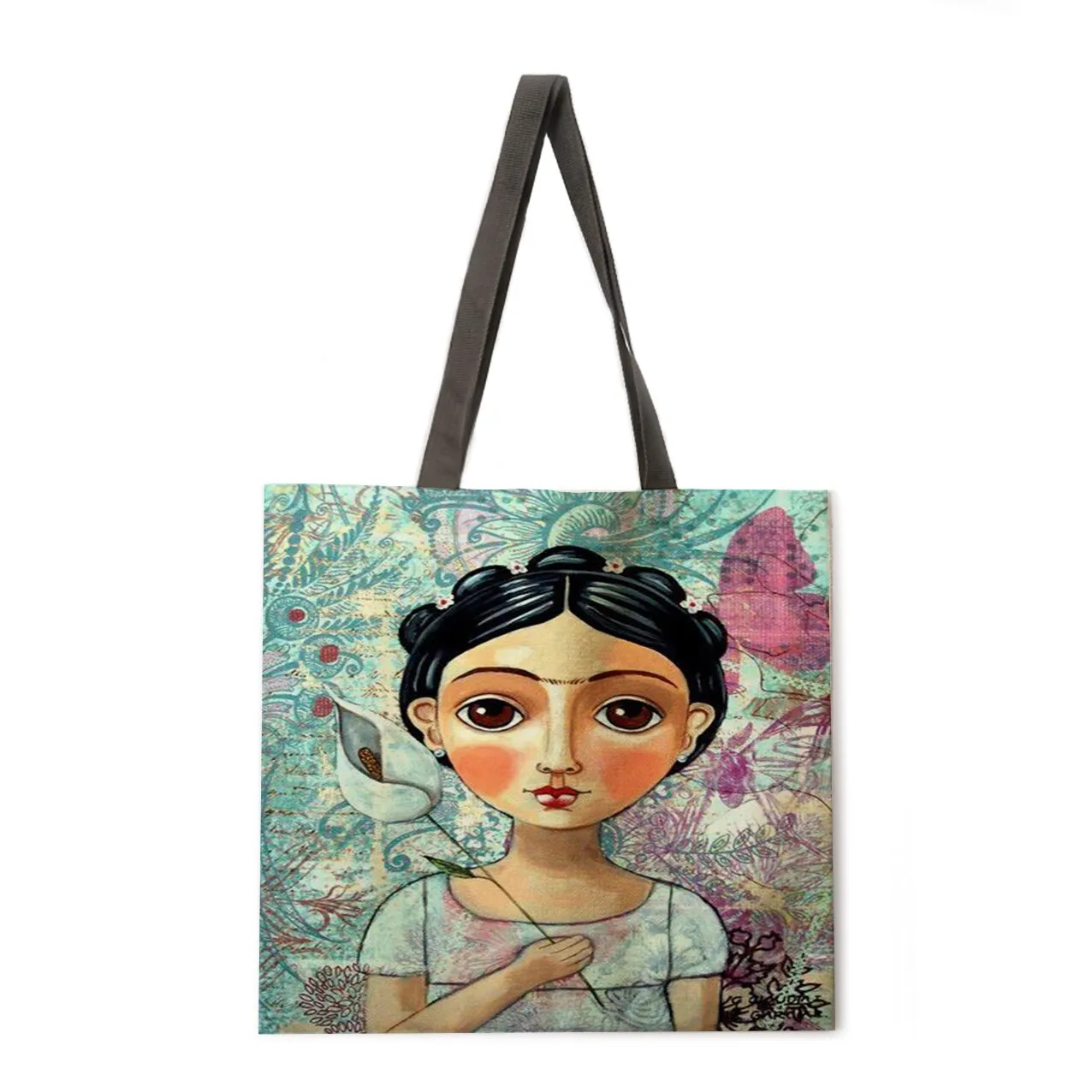 Ladies casual bags printed bags folk girls outdoor shoulder bags ladies handbags foldable shopping bags