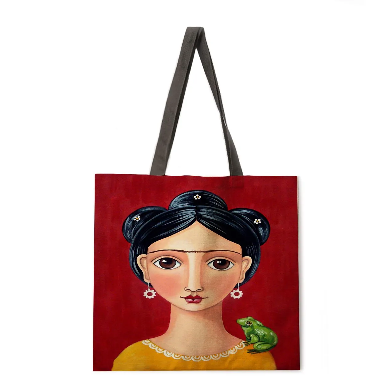 Ladies casual bags printed bags folk girls outdoor shoulder bags ladies handbags foldable shopping bags