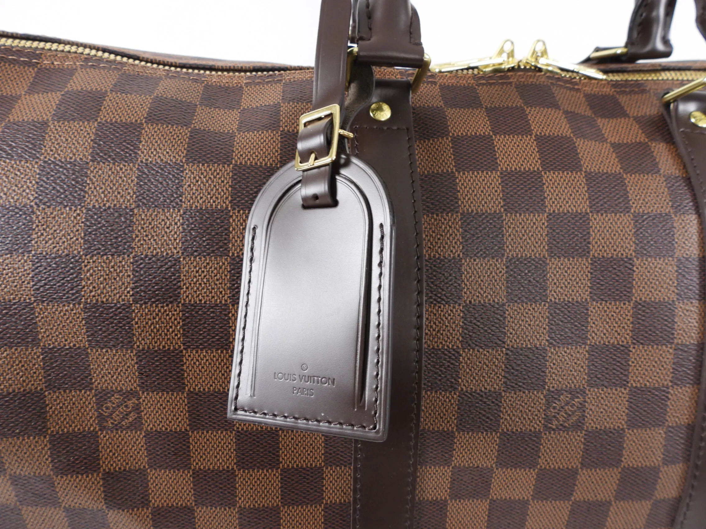 Louis Vuitton Damier Ebene Travel Duffle Bag Keepall 55