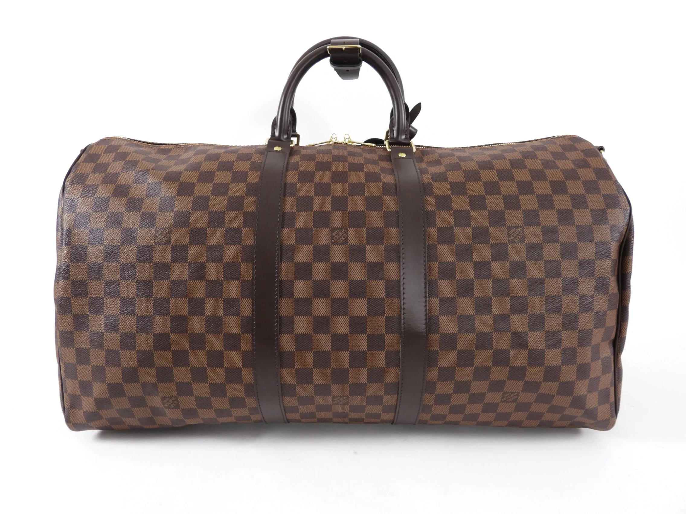 Louis Vuitton Damier Ebene Travel Duffle Bag Keepall 55