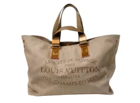 Louis Vuitton Denim Articles De Voyage GM Beige Tote Bag