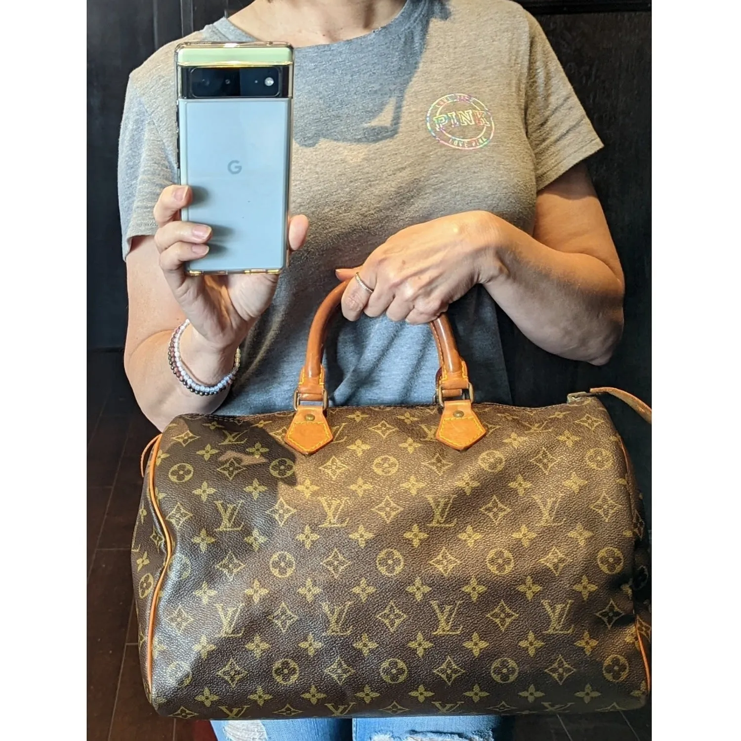 Louis Vuitton Vintage Monogram Canvas Speedy 35 Bag