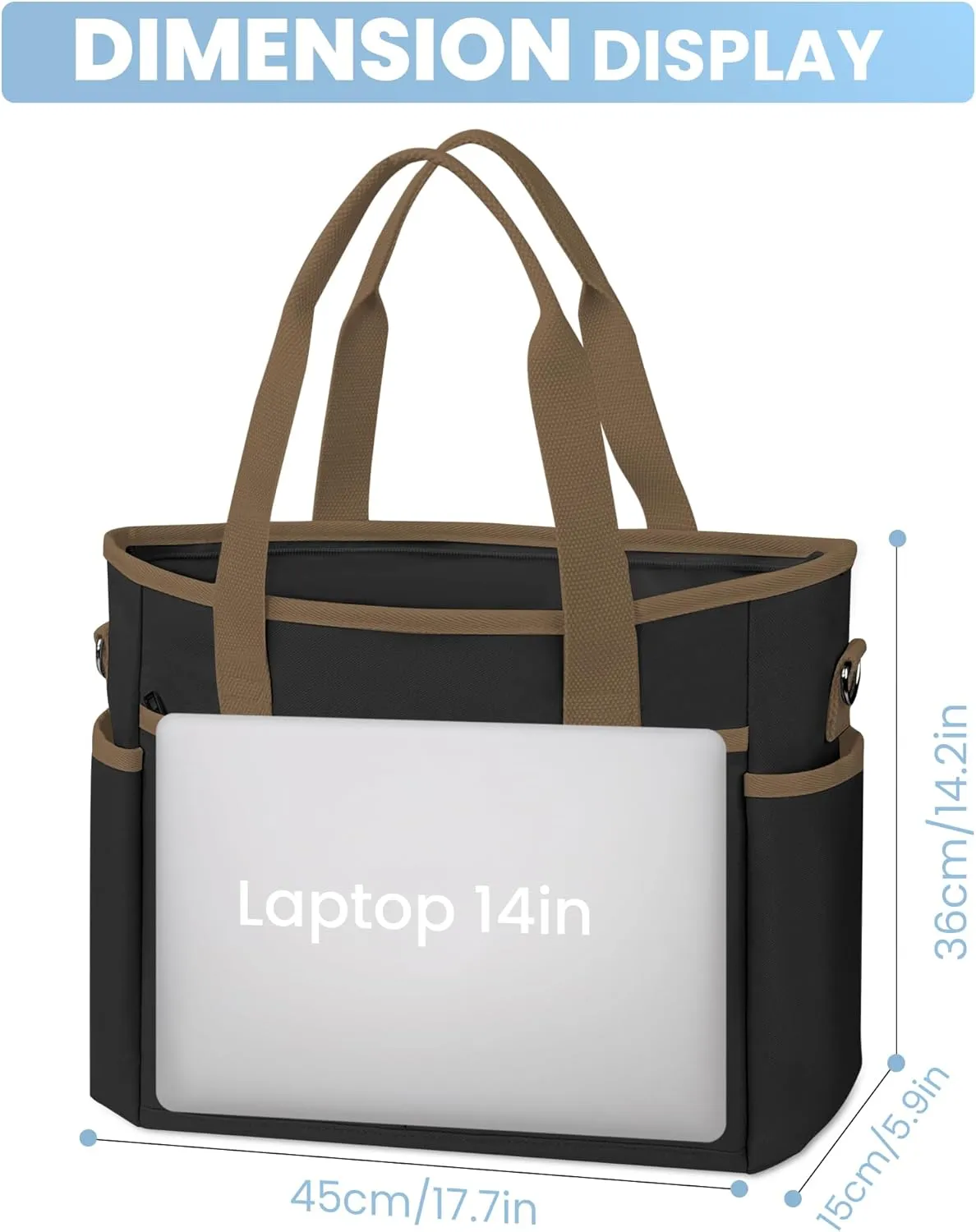 MIYCOO Beach Bag, Tote Bag for Women with Trolley Sleeve Large Canvas Tote Bag Waterproof Sandproof for Travel Work Gym