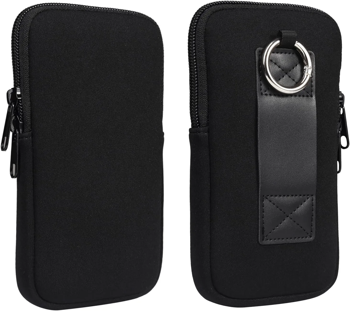 Neoprene Phone Sleeve Zipper Cell Phone Pouch Bag Belt Loop Case Compatible for Galaxy S25  S23 FE A55 A25 A15 / iPhone 16 Plus/Pixel 9 Pro 8a 8 / Motorola Edge/OnePlus Open/Xiaomi 14 Ultra