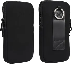 Neoprene Phone Sleeve Zipper Cell Phone Pouch Bag Belt Loop Case Compatible for Galaxy S25  S23 FE A55 A25 A15 / iPhone 16 Plus/Pixel 9 Pro 8a 8 / Motorola Edge/OnePlus Open/Xiaomi 14 Ultra
