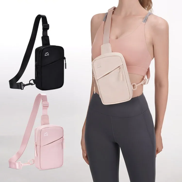 Outdoor Sports Chest Bag Lightweight Cell Phone Crossbody Packs(Beige)