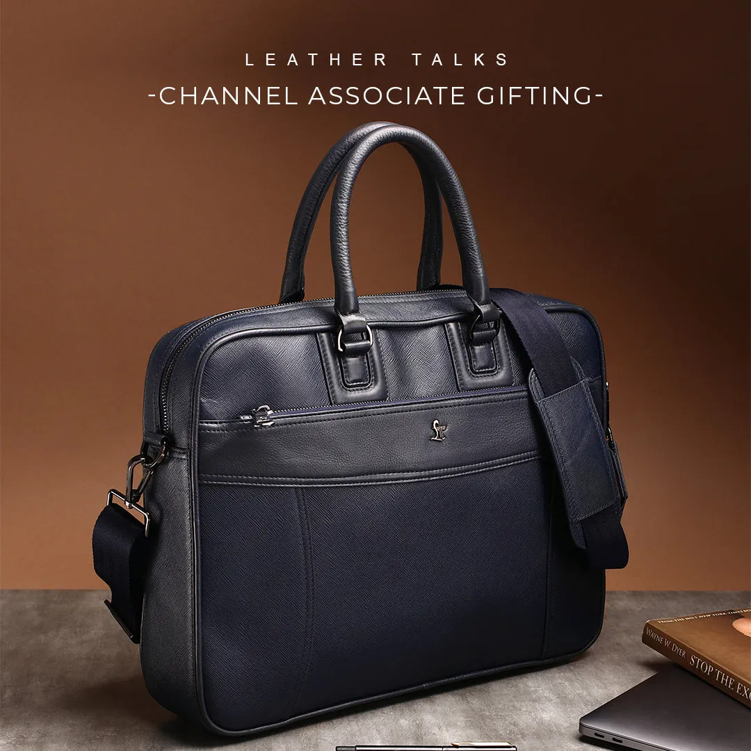 Ready to Ship Luxury Corporate Gift |  Smith Portfolio Laptop Bag | Luxury Genuine Leather Laptop Bag for Men