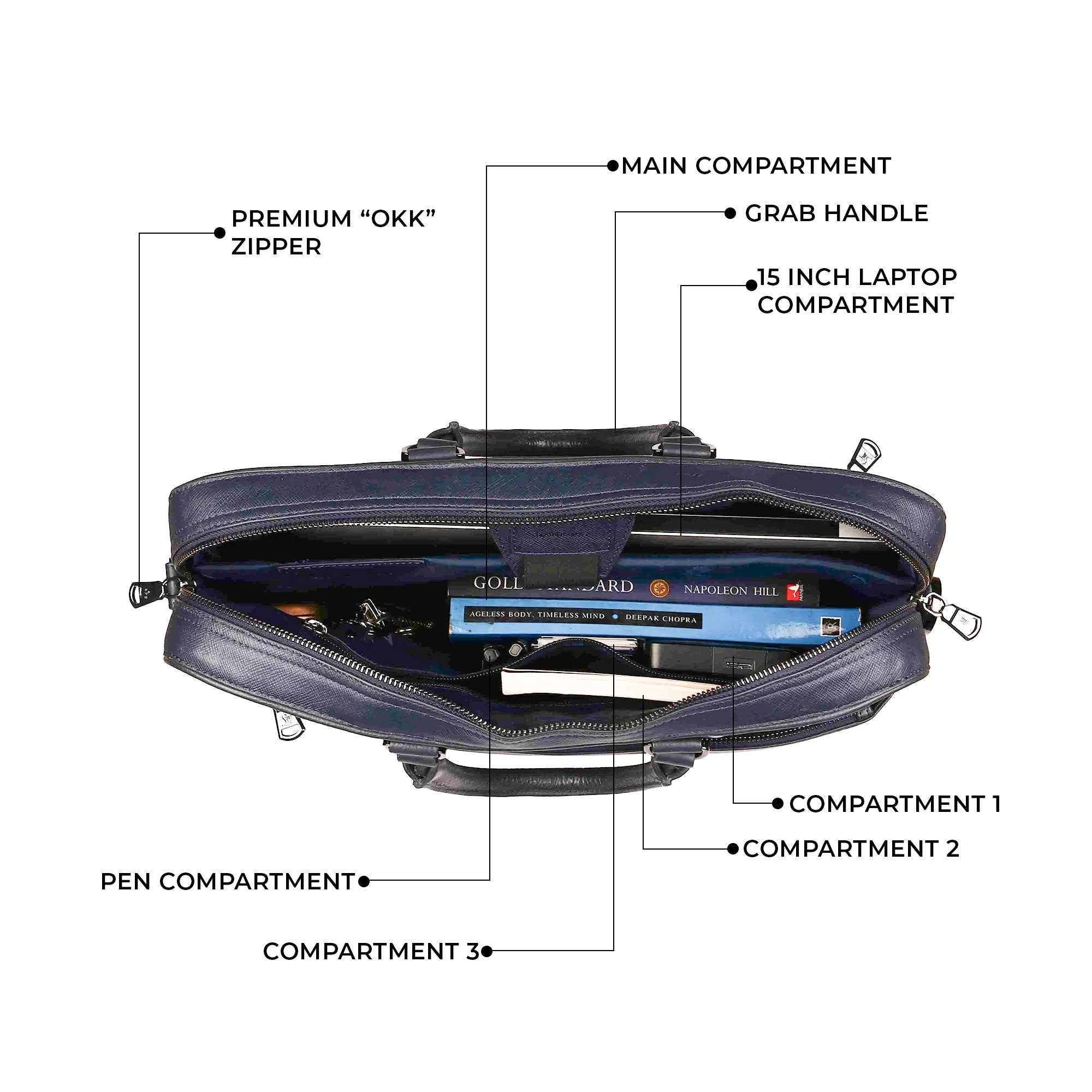 Ready to Ship Luxury Corporate Gift |  Smith Portfolio Laptop Bag | Luxury Genuine Leather Laptop Bag for Men