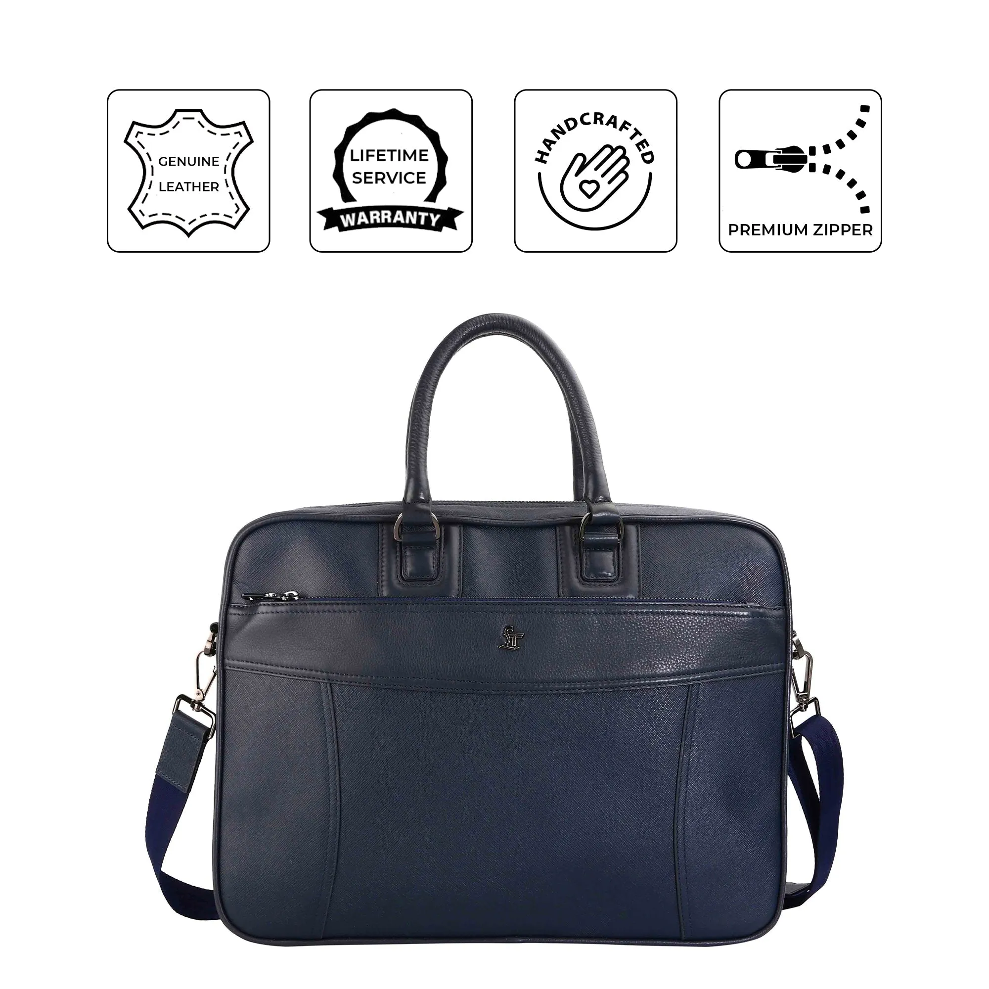 Ready to Ship Luxury Corporate Gift |  Smith Portfolio Laptop Bag | Luxury Genuine Leather Laptop Bag for Men