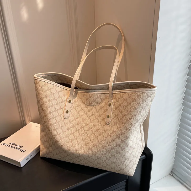 Simple Casual Tote Bag High Capacity Shoulder Handbag