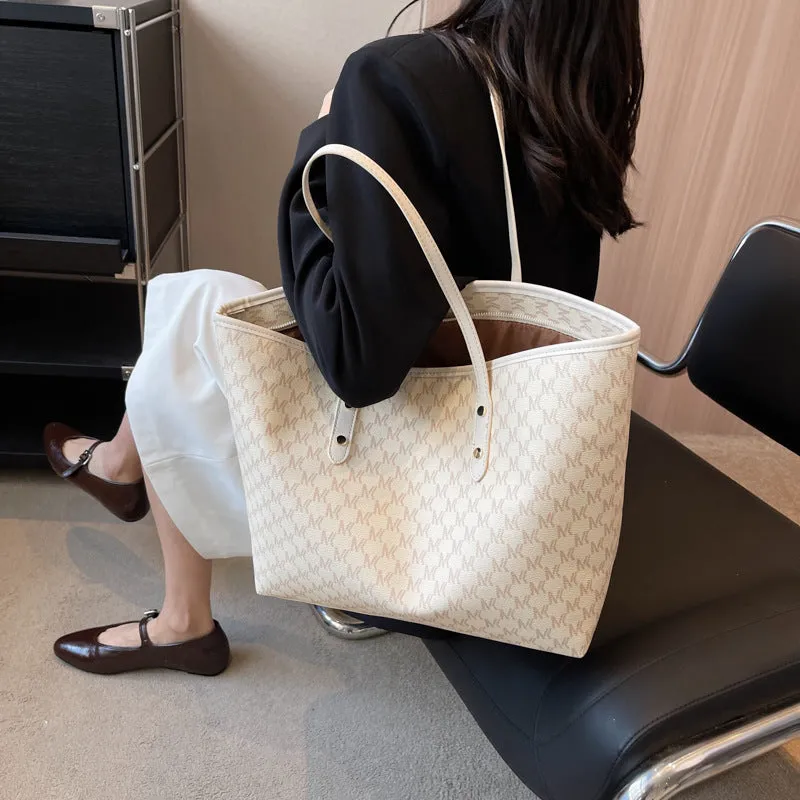 Simple Casual Tote Bag High Capacity Shoulder Handbag