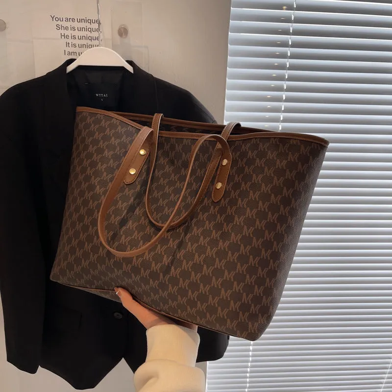 Simple Casual Tote Bag High Capacity Shoulder Handbag