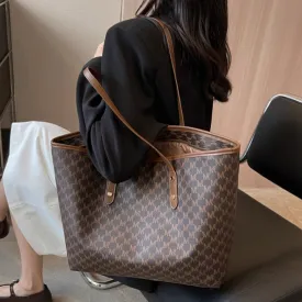Simple Casual Tote Bag High Capacity Shoulder Handbag