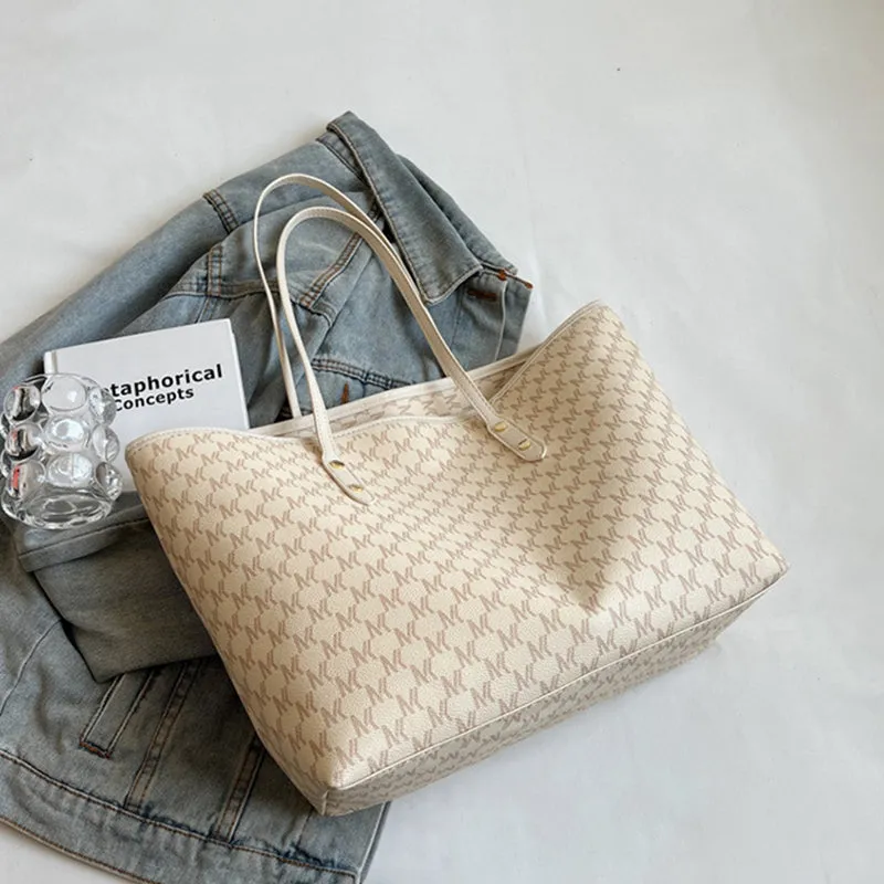 Simple Casual Tote Bag High Capacity Shoulder Handbag