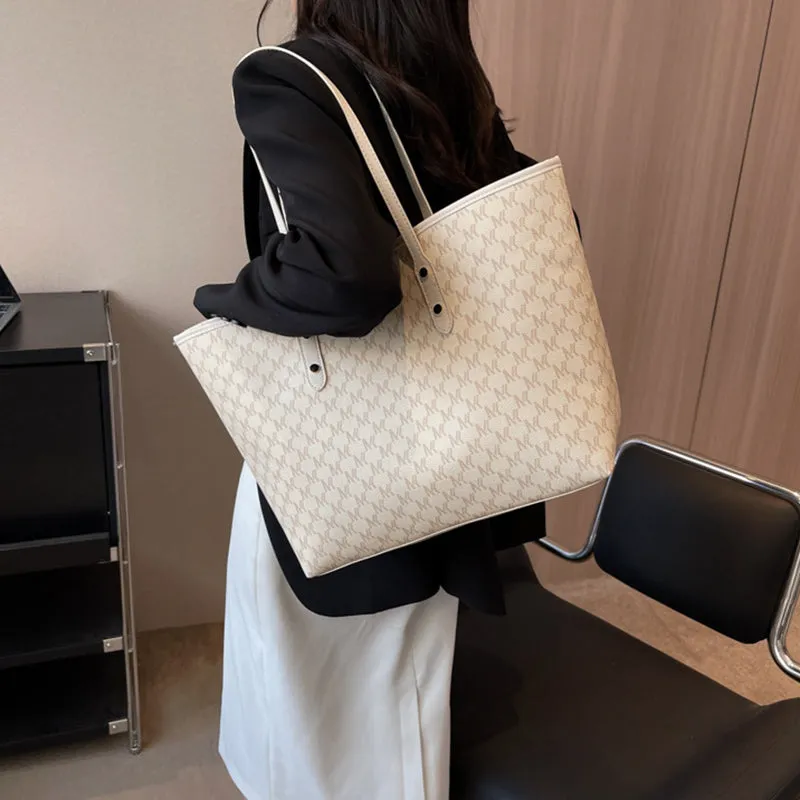 Simple Casual Tote Bag High Capacity Shoulder Handbag