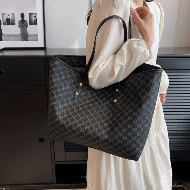 Simple Casual Tote Bag High Capacity Shoulder Handbag