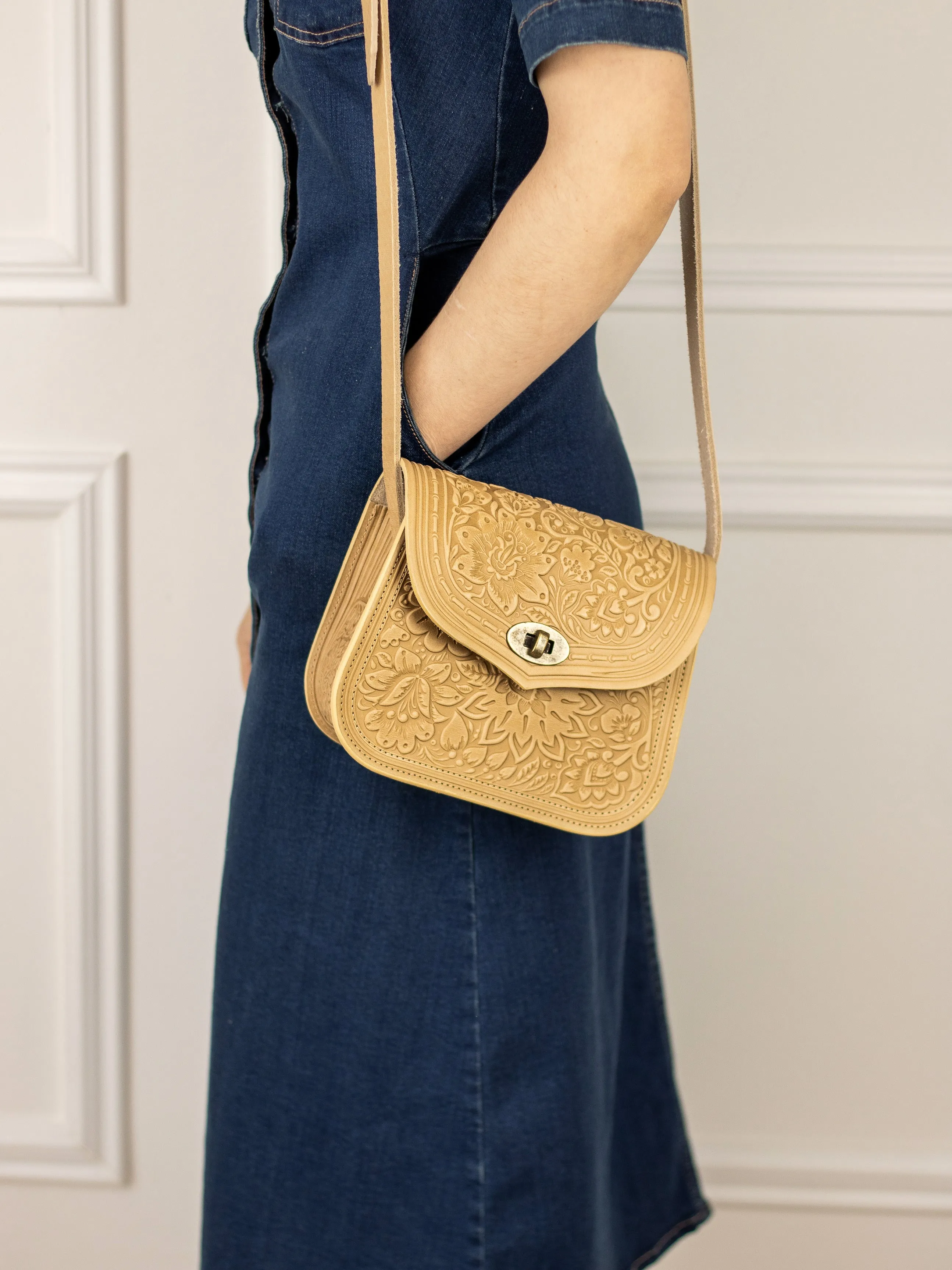 Small Ivory Leather Bag