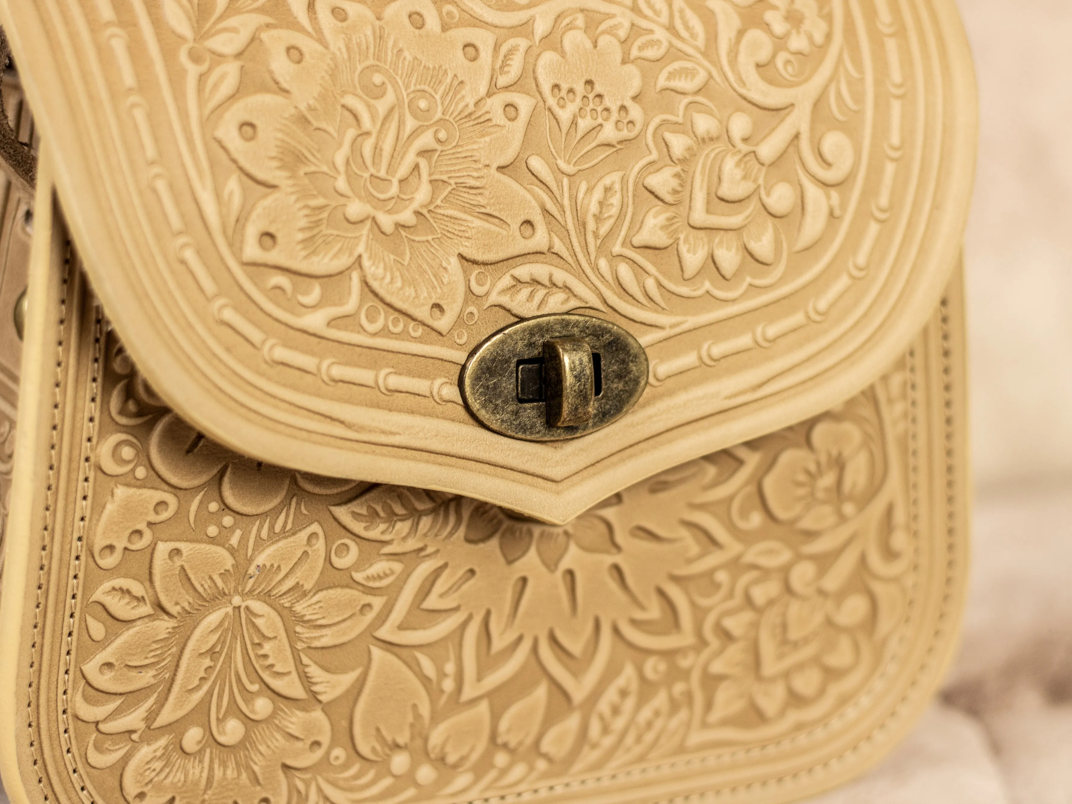 Small Ivory Leather Bag