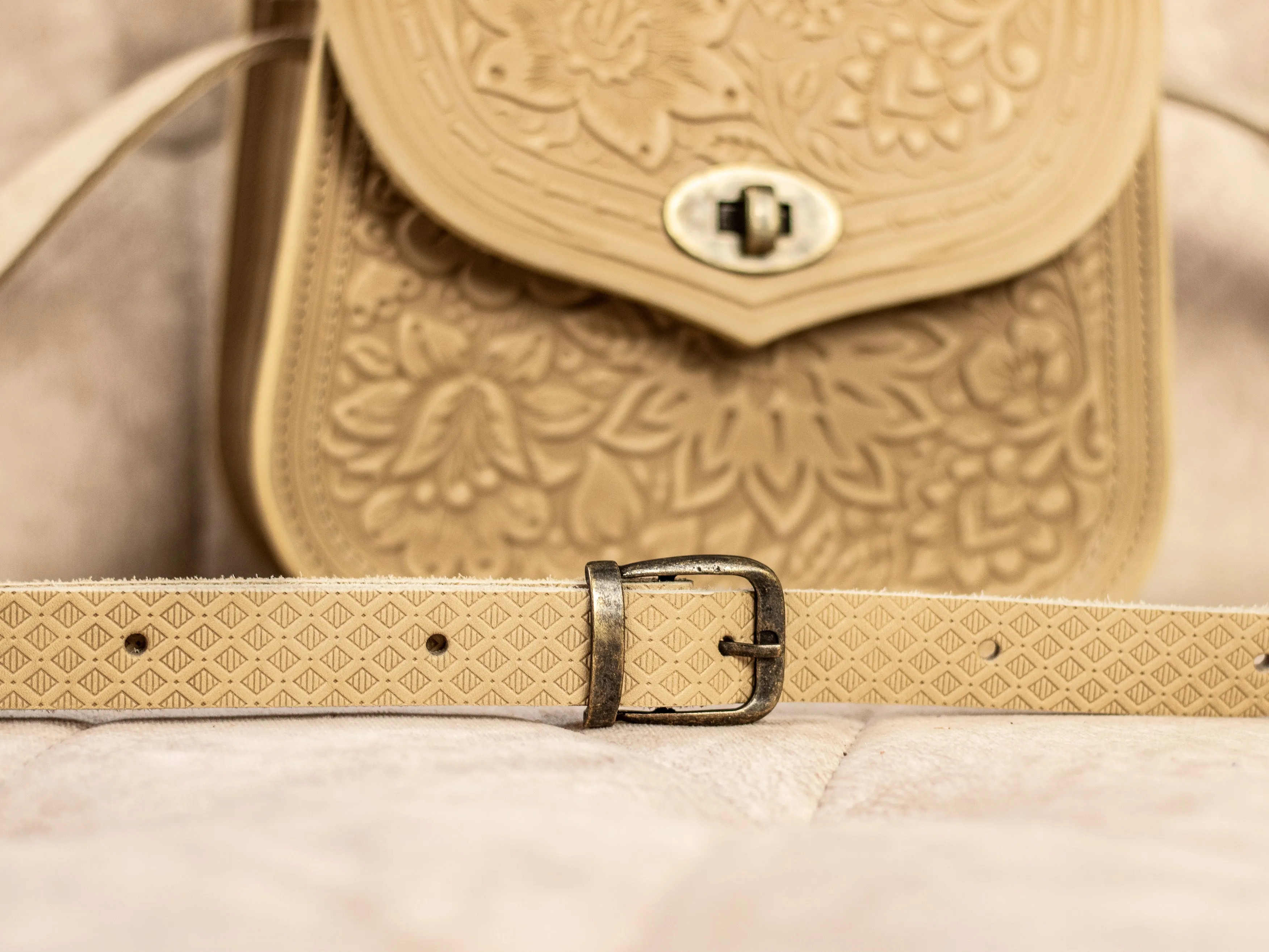 Small Ivory Leather Bag