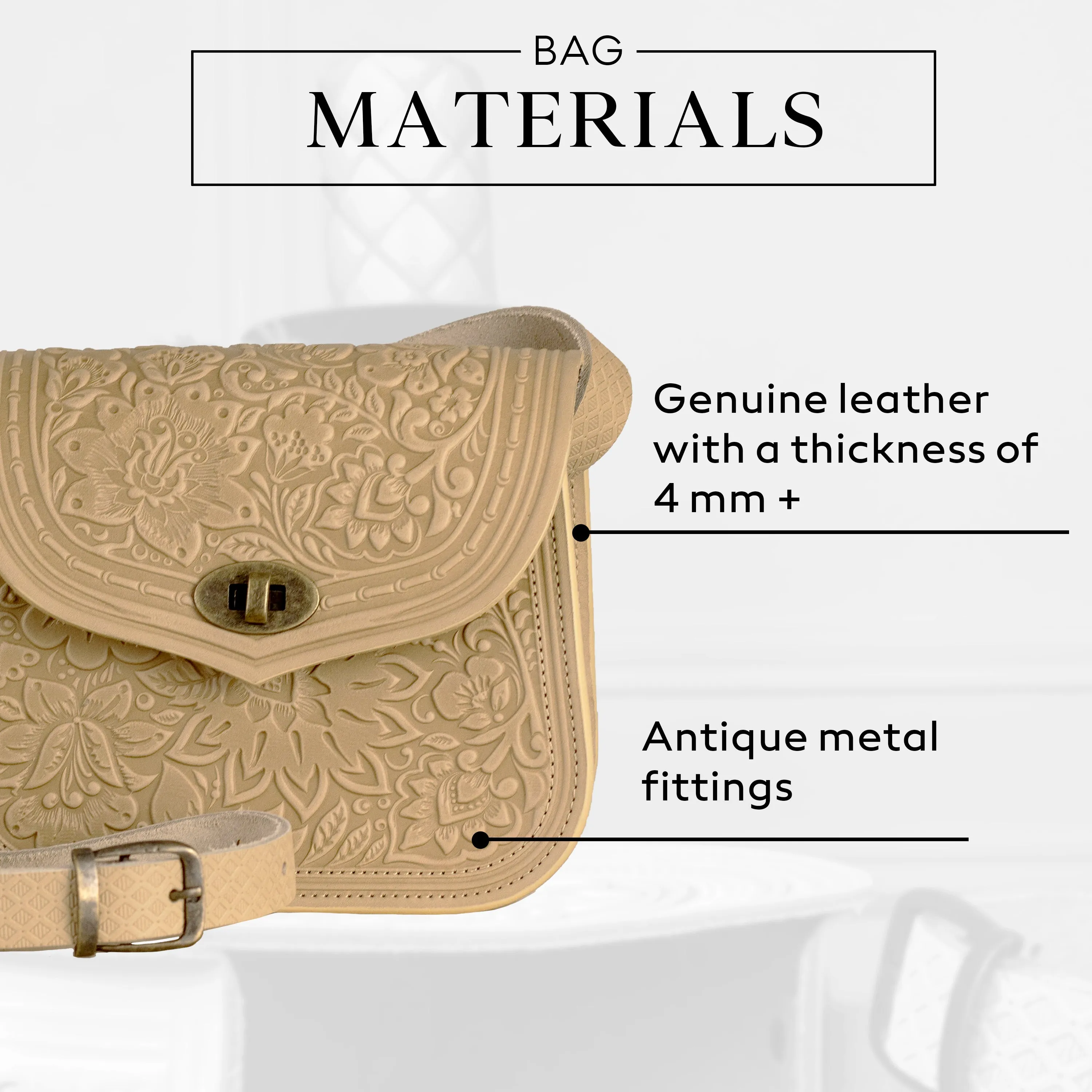 Small Ivory Leather Bag