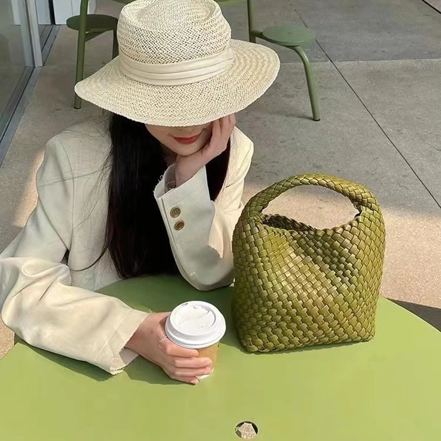 Small Woven Bags for Women Cute Hobo Tote Woven Handbag Mini Clutch Purse vegan leather Crossbody bags Shoulder Handmade Bag