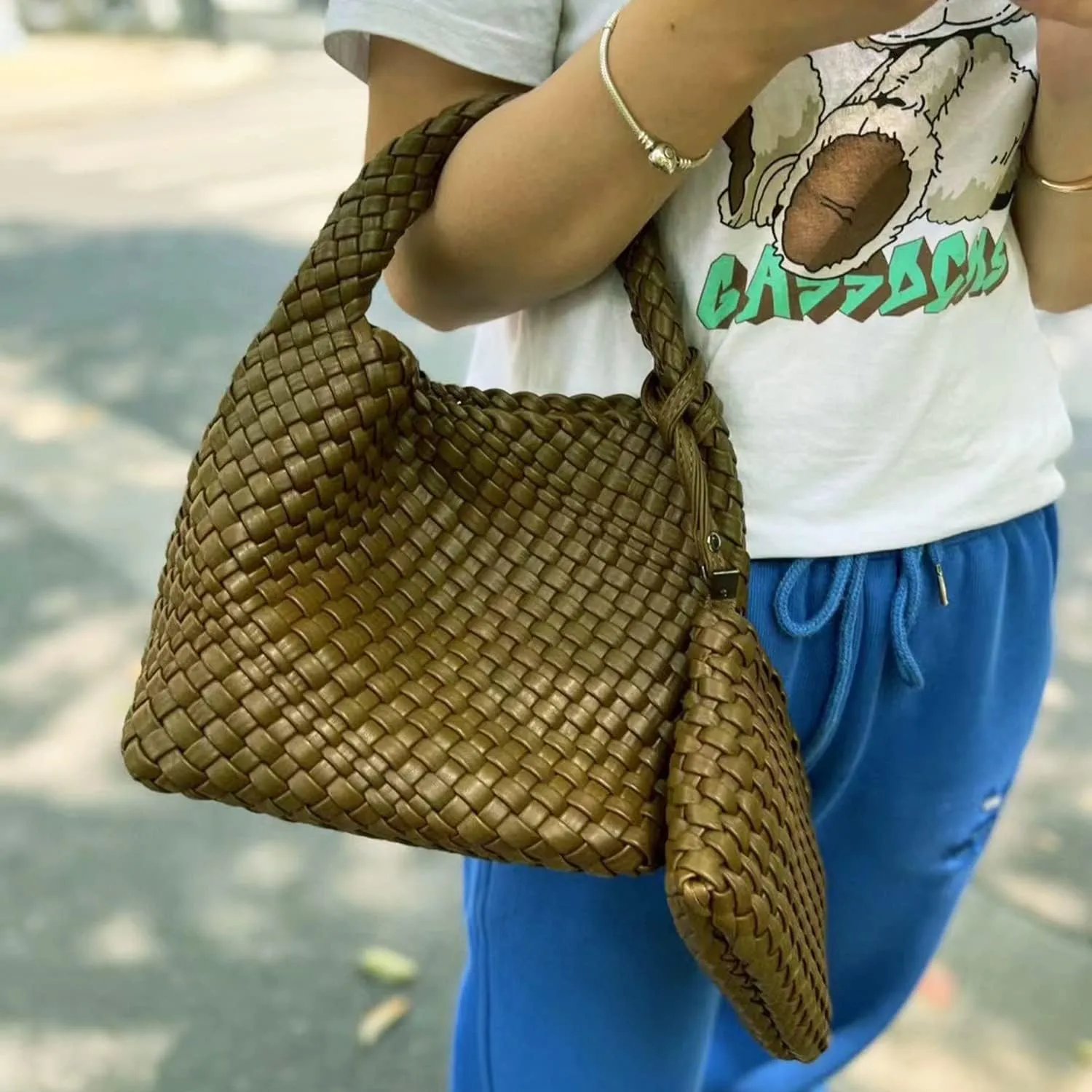 Small Woven Bags for Women Cute Hobo Tote Woven Handbag Mini Clutch Purse vegan leather Crossbody bags Shoulder Handmade Bag