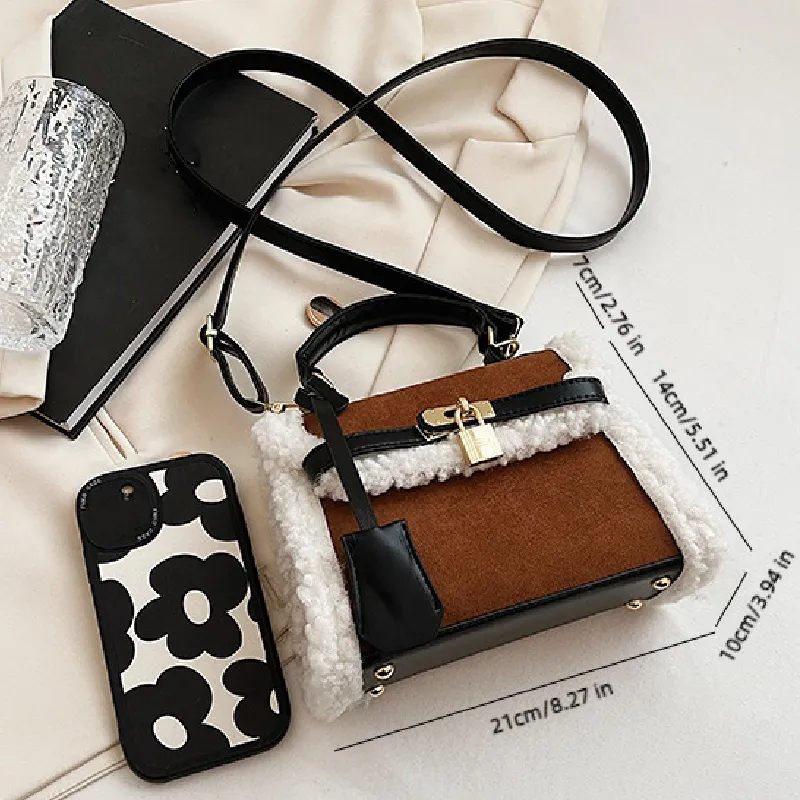 Sohiwoo Trendy Buckle Crossbody Bag Vintage Flap Square Bag Upgrade Your Style with Retro Handbag