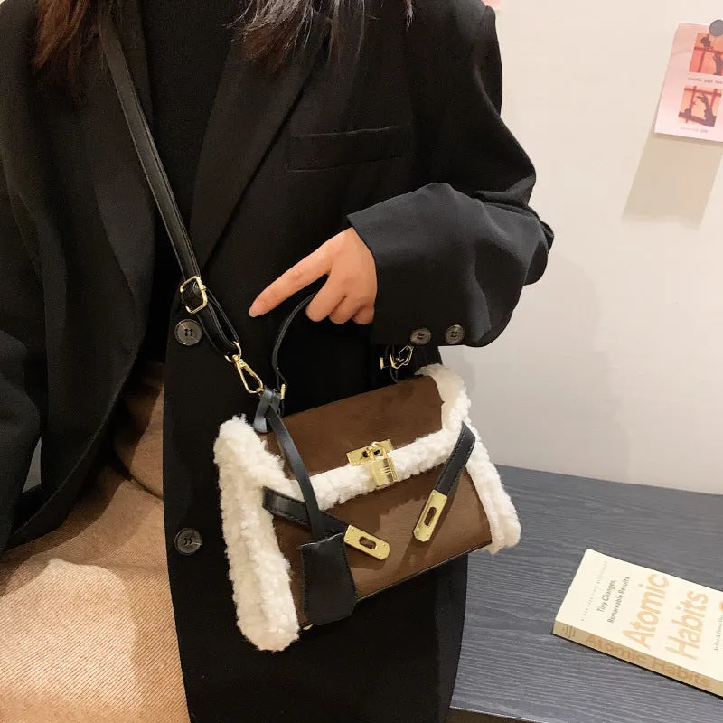 Sohiwoo Trendy Buckle Crossbody Bag Vintage Flap Square Bag Upgrade Your Style with Retro Handbag