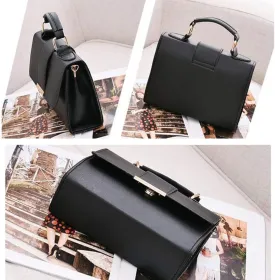 Summer Fashion Women Bag Leather Handbags PU Shoulder Bags Small Flap Crossbody Bags for Women Messenger Bags,Black