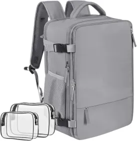 Travel Backpack for Women, Large Carry On Backpack for Travel, Waterproof Backpack Personal Item, Backpack for Women, laptop backpack 17.3 inch, College Bag Casual Daypack, Dark Grey