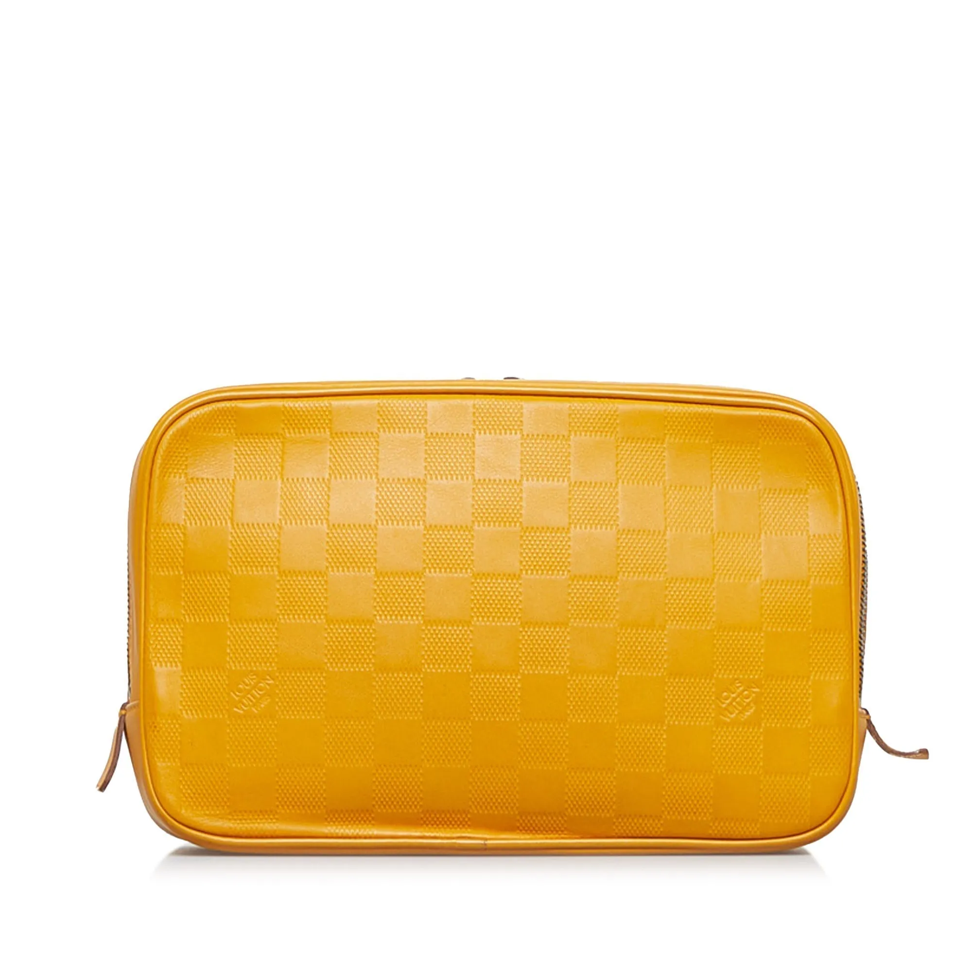 Trendy Inspired Louis Vuitton Toiletry Pouch Yellow Damier Infini