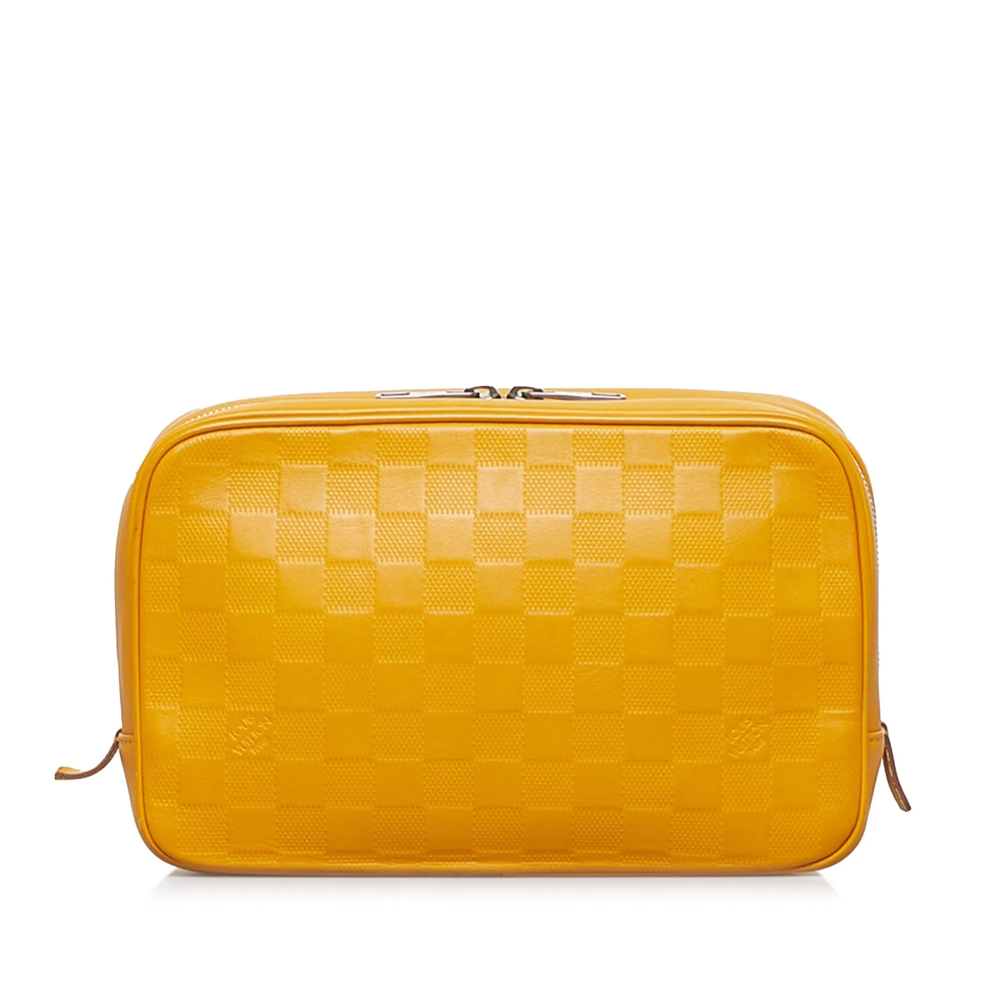 Trendy Inspired Louis Vuitton Toiletry Pouch Yellow Damier Infini