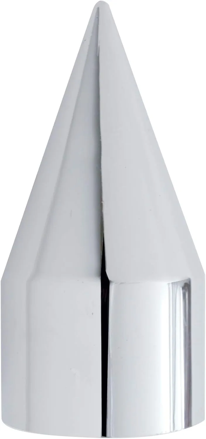 United Pacific Chrome Plastic Spike Nut Cover - Push-On (10 Pack), Various Sizes with Flange