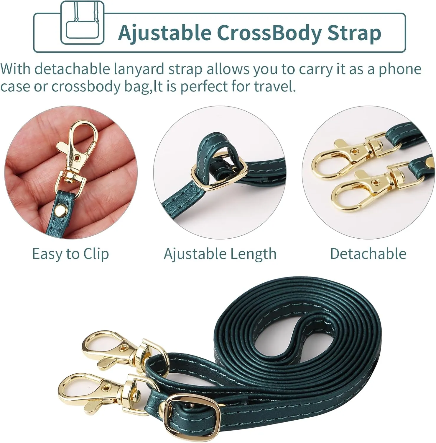 Wallet Case for Motorola Moto Edge 2022/MotoEdge 5G UW 2022 with Crossbody Strap Premium PU Leather Card Holder Shockproof Heavy Duty Cell Phone Cover for Gen 3 XT2205-1 XT2205-2 6.6 Green