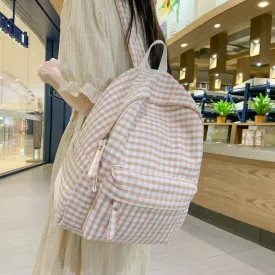 Wholesale Nylon Simple Checked Casual Backpacks
