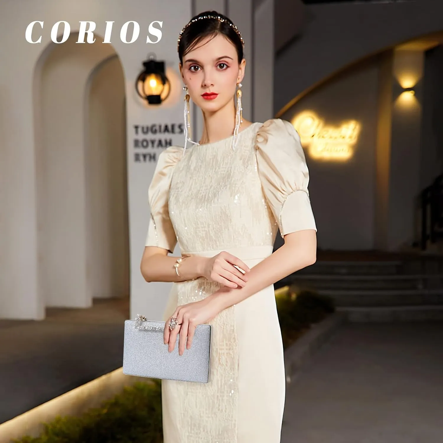 Women Clutch Purse Glitter Evening Bag Sequins Clutch Bag Sparkly Handbag Bridal Wedding Purse