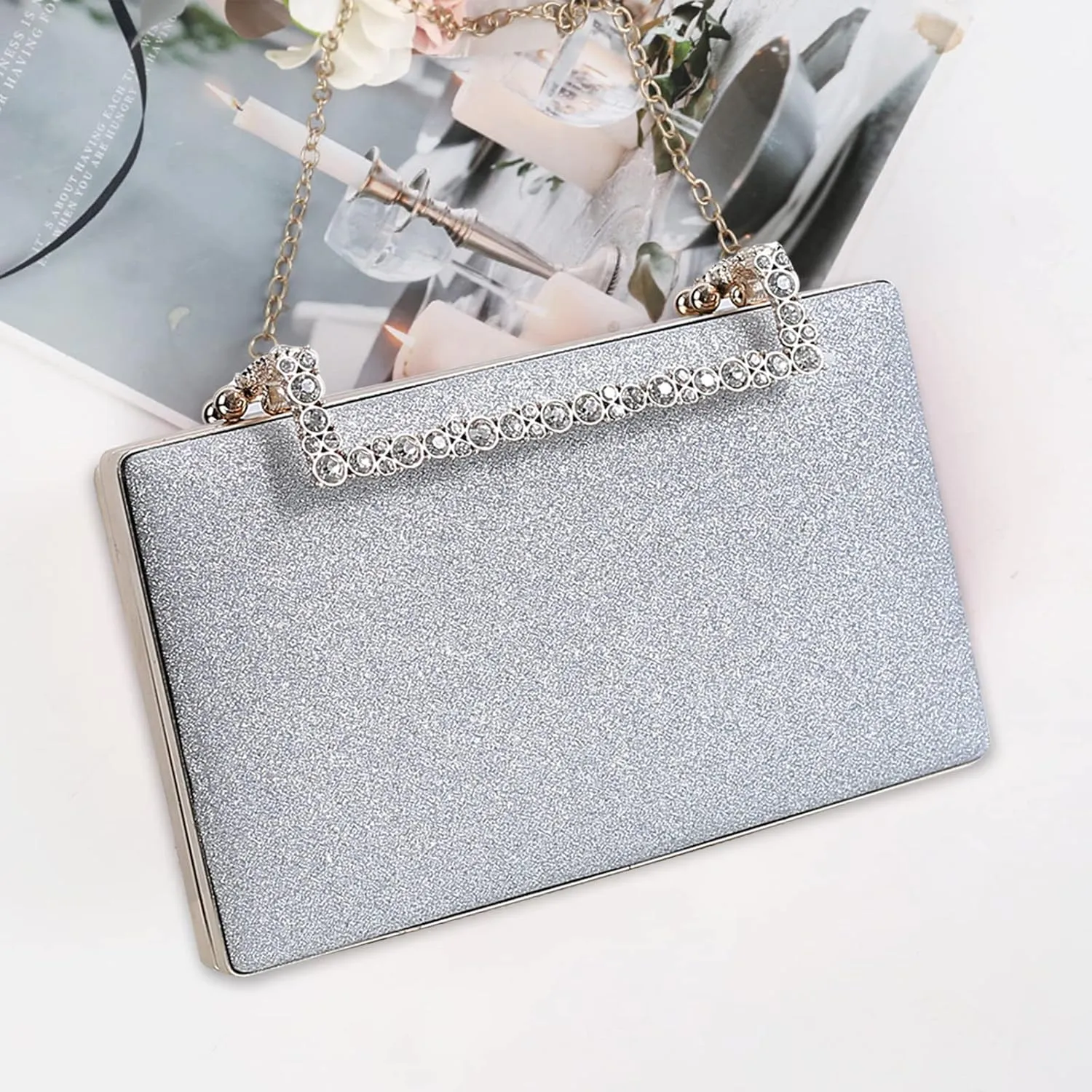 Women Clutch Purse Glitter Evening Bag Sequins Clutch Bag Sparkly Handbag Bridal Wedding Purse