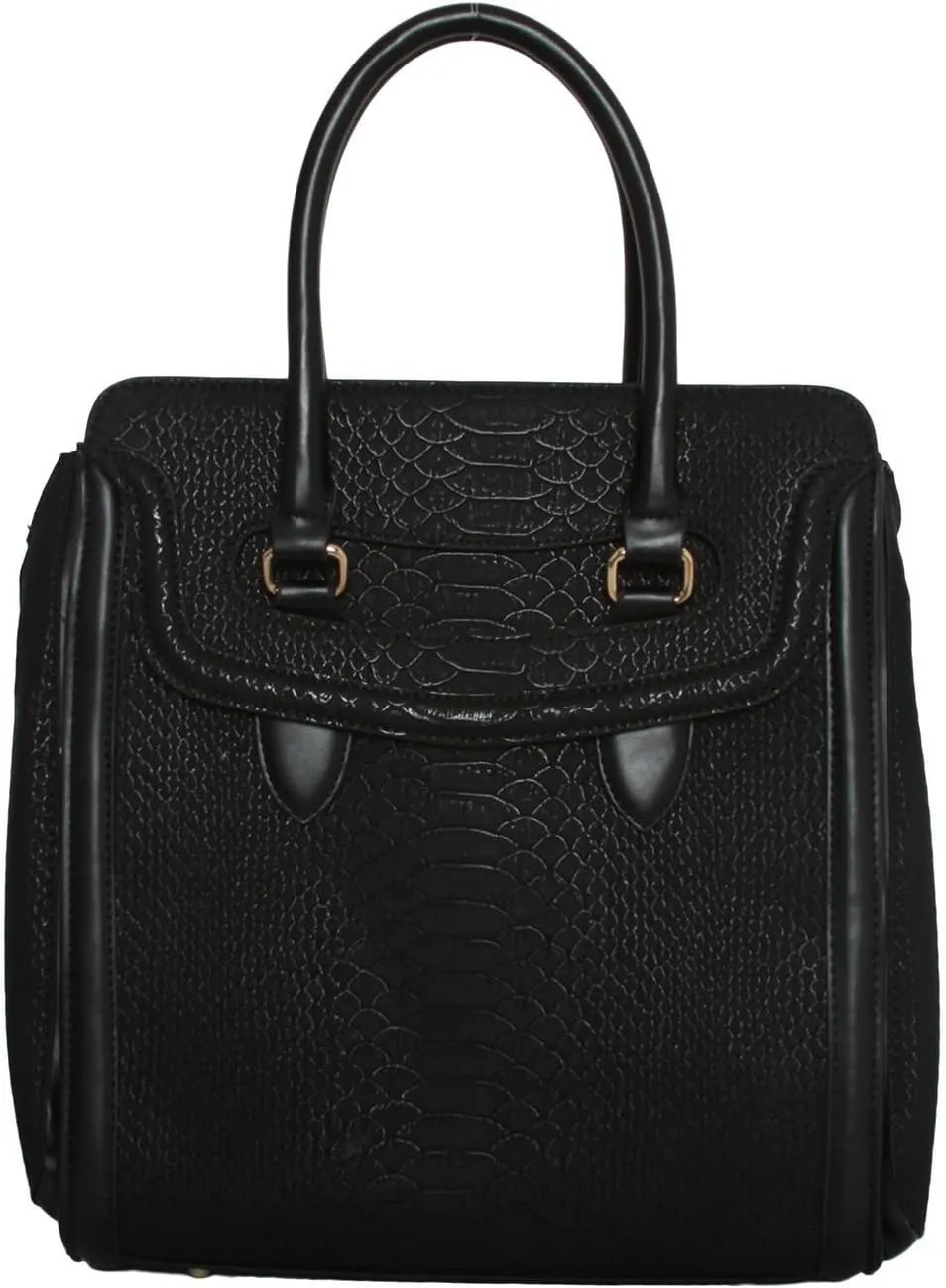Womens Fashion Neverland Tote Structure Shoulder Handbag - Black
