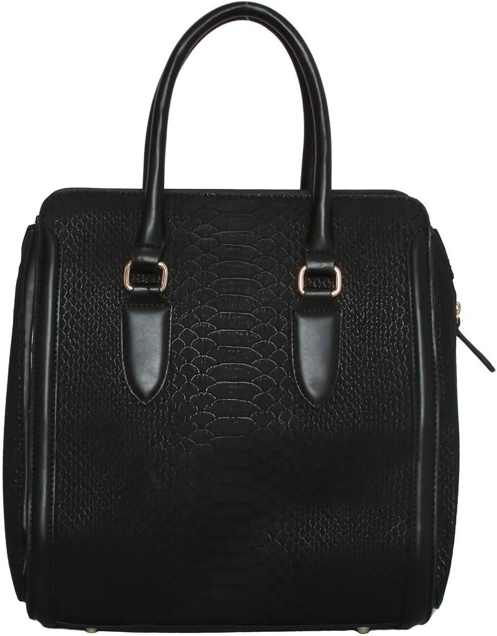 Womens Fashion Neverland Tote Structure Shoulder Handbag - Black