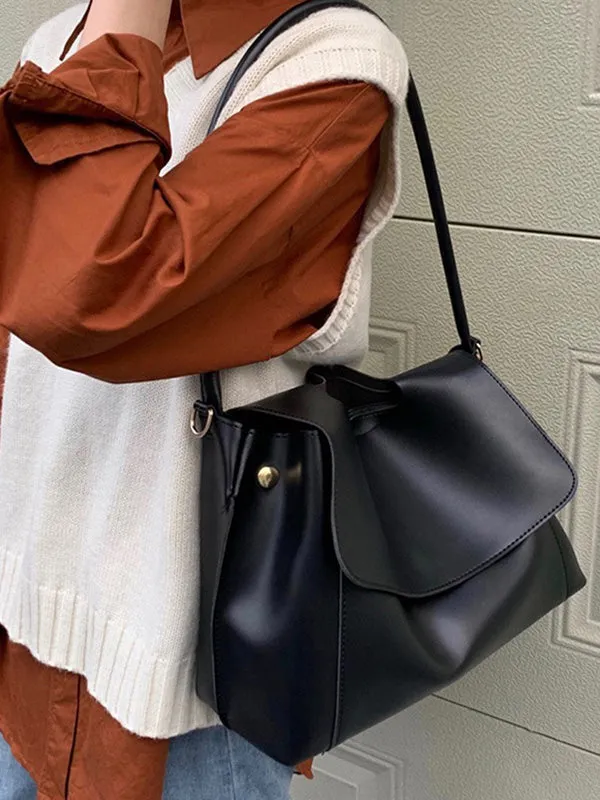xakxx Casual Simple Chic Solid Color Shoulder Bag