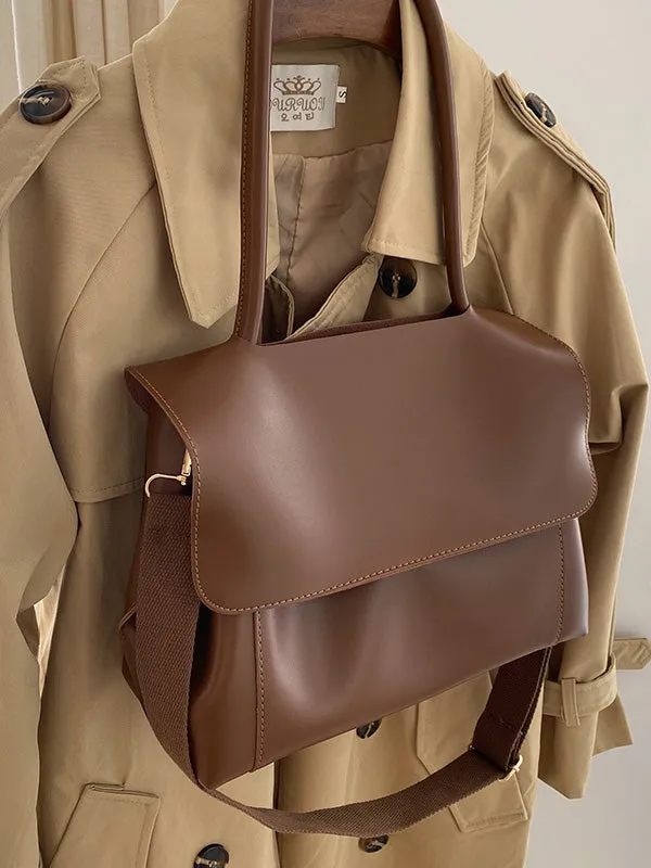 xakxx Casual Simple Chic Solid Color Shoulder Bag