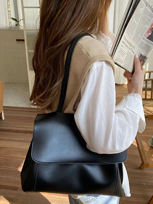 xakxx Casual Simple Chic Solid Color Shoulder Bag